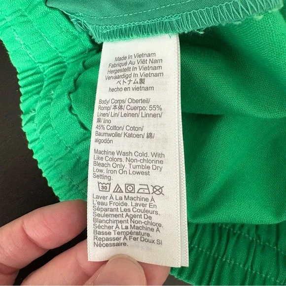 J. Crew Factory Solid Linen Drawstring Pant in Green Sz 6 - 1747 - Picture 7 of 9